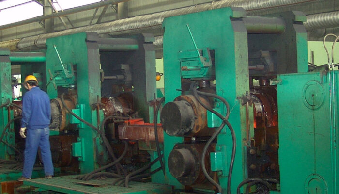 Steel rolling mill production line