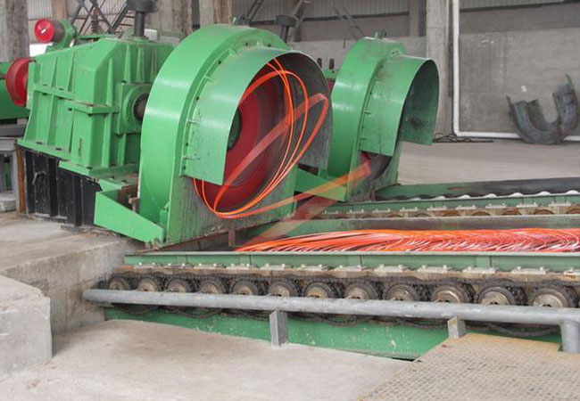 Wire rod rolling laying machine