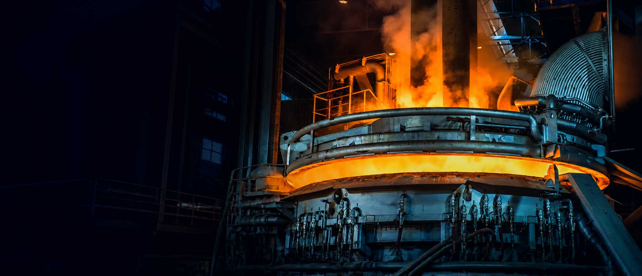 Electric arc furnace melting steel